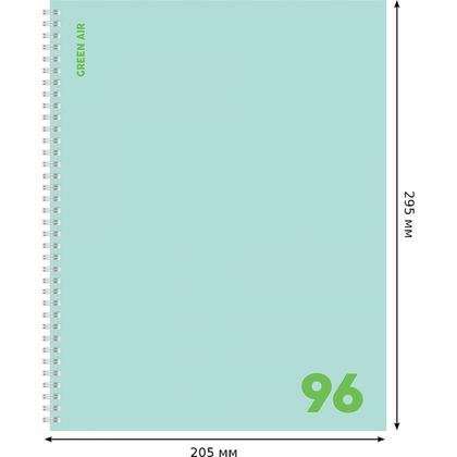 Тетрадь А4 96 л., клет. "Green air" спираль сбоку, обл. карт., ассорти