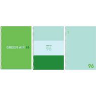 Тетрадь А4 96 л., клет. "Green air" спираль сбоку, обл. карт., ассорти