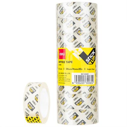 Клейк. лента 18 мм*27,4 м "Deli" 8 шт./упак., прозрачная