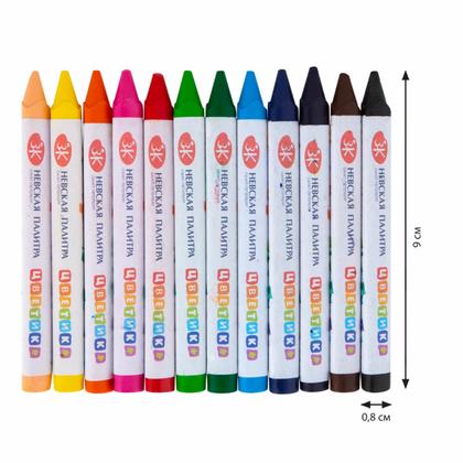 Мелки восковые 12 шт. "Цветик" треуг.