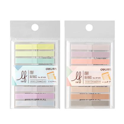 Закладки пласт. "Deli" 44*6 мм, 9 цв.*20 шт., ассорти пастель