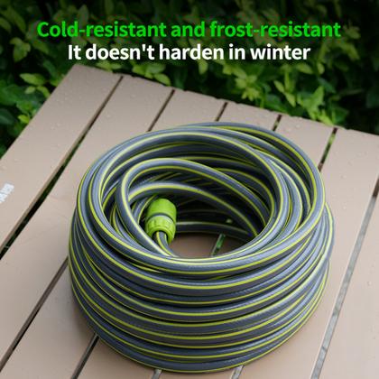 Шланг поливочный Deli GS EDL8072E-30 5/8" 30 м, 4-х слойный, серый/зеленый