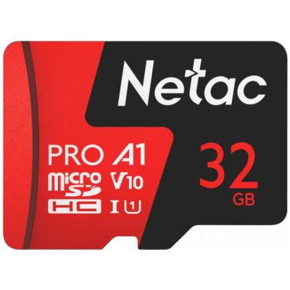 MicroSDHC 32GB V10/U1/C10 Netac P500 Extreme Pro с адаптером