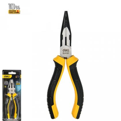Длинногубцы Deli YS EDL0101 160 мм, 2-х компонентные рукоятки