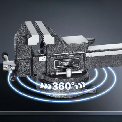 Тиски стальные поворотные с наковальней Deli YS EDL2906Z 6"-150мм
