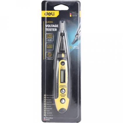 Тестер напряжения Deli YS EDL8005 12-250 В, желтый/черный