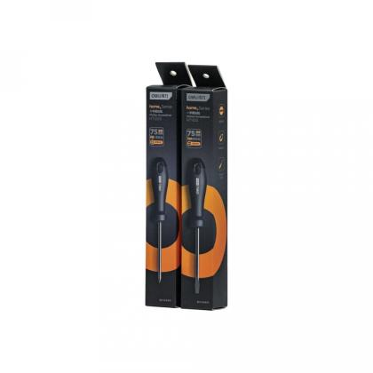 Отвертка Deli HS EHT1203 PH0*75 мм, Soft Touch, черный
