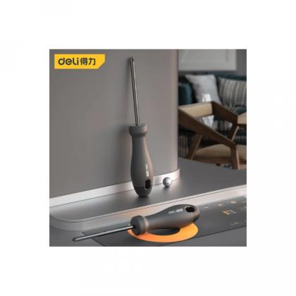 Отвертка Deli HS EHT1203 PH0*75 мм, Soft Touch, черный