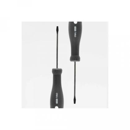 Отвертка Deli HS EHT1103 SL3*75 мм, Soft Touch, черный