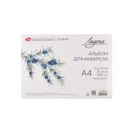 Альбом д/рисования акварелью A4 12 л. "Ладога" на склейке, 100% хлопок, 300 г/м2, среднее зерно