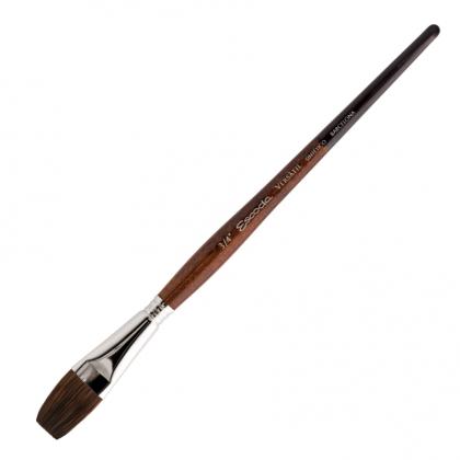 Кисть "Escoda Versatil Brush S/H " синтетика, темно-коричневый, плоская, №3/4"