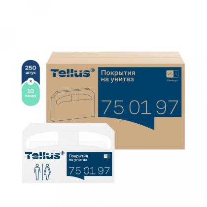 Покрытия бумажные индивидуальные на унитаз Tellus Комфорт 1/2 сложение, 250 шт/упак, VS1