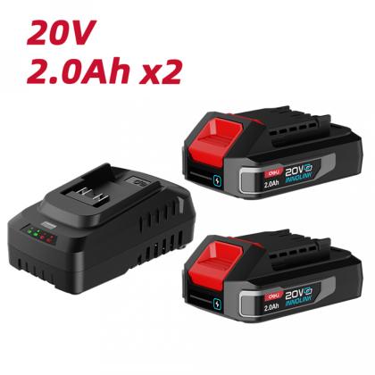 Комплект аккумуляторых батарей и зарядного устройства Deli RS EDE-CM20A2E 2х2.0 А/ч, ЗУ 2 А 