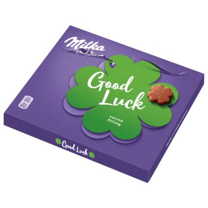 Конфеты "Milka" 110г, с начинкой с какао , Good luck
