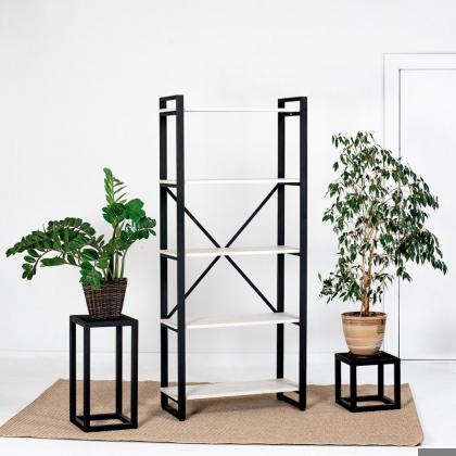 Стеллаж «Loft CH-3» 800х350х1820мм ЛДСП,цвет Табачный Craft, металл черный