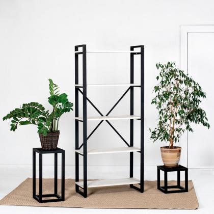 Стеллаж «Loft CH-3» 800х350х1820мм ЛДСП,цвет Табачный Craft, металл черный