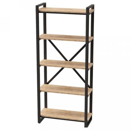 Стеллаж «Loft CH-3» 800х350х1820мм ЛДСП,цвет Табачный Craft, металл черный