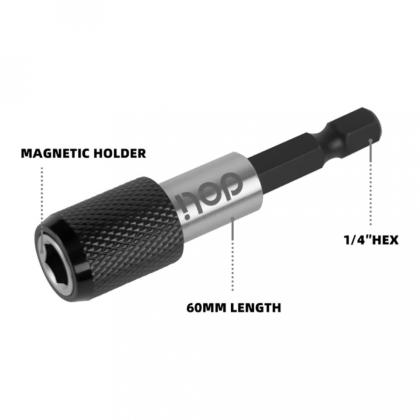 Держатель бит (насадок) магнитный Deli YS EDL107401, 60мм, 1/4", с фиксатором