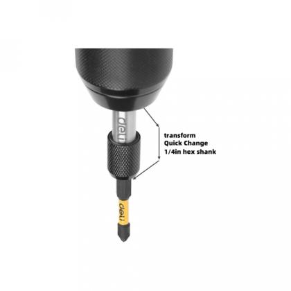 Держатель бит (насадок) магнитный Deli YS EDL107401, 60мм, 1/4", с фиксатором