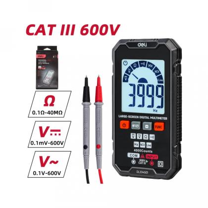 Мультиметр цифровой Deli RS EDL334501 600В, универсальный