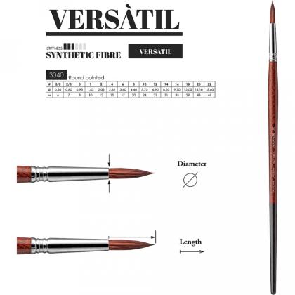 Кисть "Escoda Versatil Brush L/H " синтетика, темно-коричневый, плоская, №0
