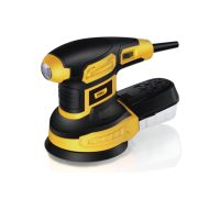 Шлифмашина эксцентриковая Deli YS EDL-SG125-E сетевая 220В, 50Гц, 125мм, 360Вт, коробка, желтая/черная