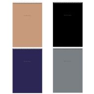 Блокнот А4 198*297 мм, 80 л., в клетку "Minimal Classic" спираль сверху, обл. картон, ассорти