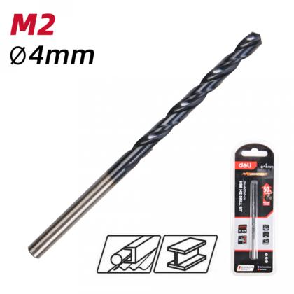 Сверло по металлу Deli RS EDH-MHZ040-E4 4.0 мм, DIN 338, HSS-TiN
