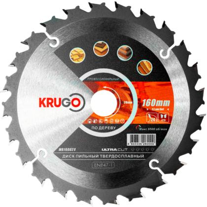 Диск пильный Krugo 160*20 мм, 24Т