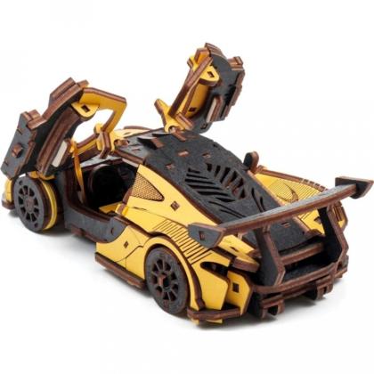 Конструктор 3D "Гоночный автомобиль", деревянный, красный