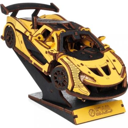 Конструктор 3D "Гоночный автомобиль", деревянный, красный