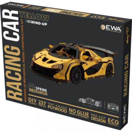 Конструктор 3D "Гоночный автомобиль", деревянный, красный