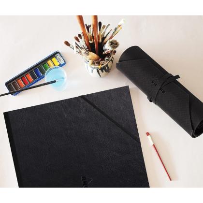 Пенал для кистей 450*300 мм, "Rhodia Touch" 2 в 1, плоский съемный чехол на заст., черный 