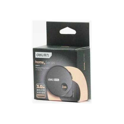 Рулетка Deli HS EHT8316 3 м*16 мм, Soft Touch, черный