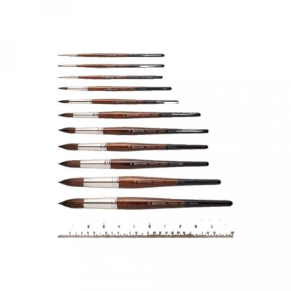 Кисть "Escoda Versatil Brush S/H " синтетика, темно-коричневый, круглая, №2/0