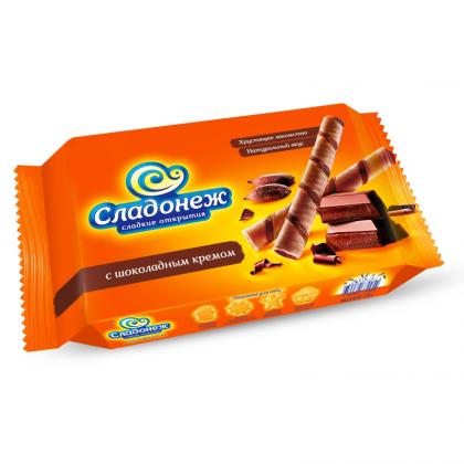 Вафельные трубочки "Сладонеж" с шоколадным кремом, 175 гр.
