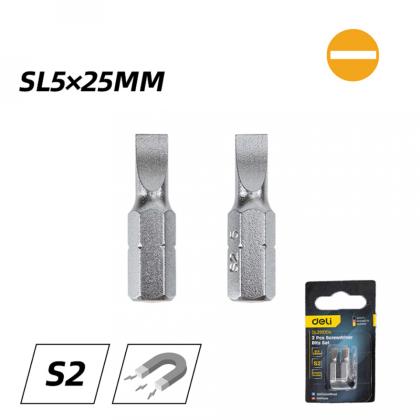 Бита (насадка) Deli YS EDL251004 набор 2 шт., SL5x25 мм
