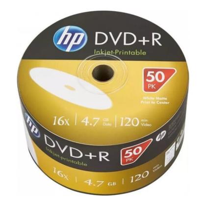 диск DVD+R 4,7 Гб запис. 16х. 50 шт/п/эт упак., HP Printable