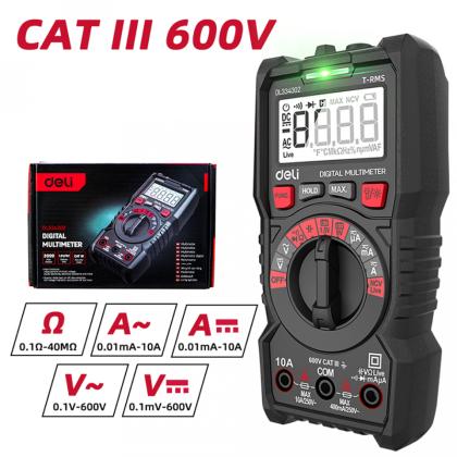 Мультиметр цифровой Deli RS EDL334302 600В, универсальный