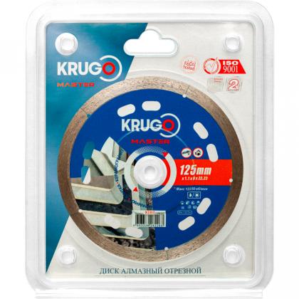 Круг алмазный по керамике Krugo Master 125*22,23 мм, сплошной