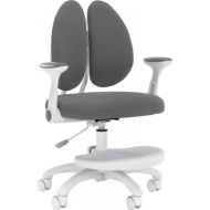 Кресло детское Everprof Kids 104 ткань, т.-серый, корпус белый, подст.для ног