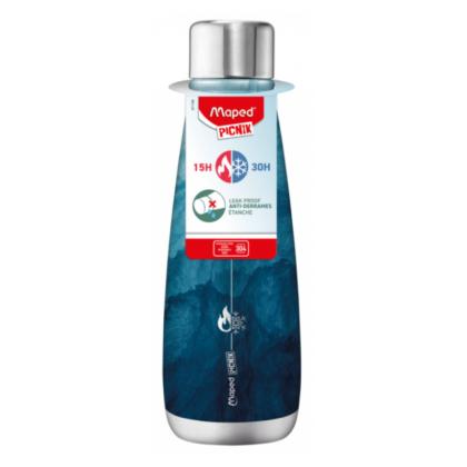 Бутылка д/воды 500 мл. "Maped Picnik Water" нерж. сталь, синий