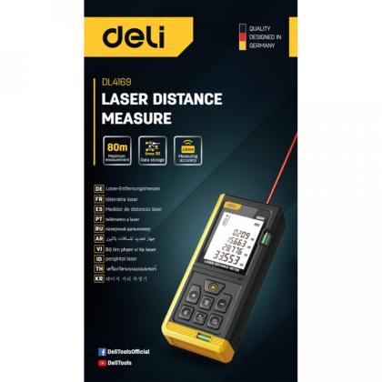 Дальномер лазерный Deli YS EDL4169, 80 м