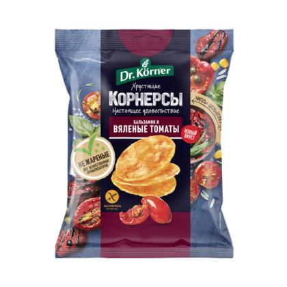 Чипсы цельнозерновые "Dr.Korner" 50 гр., кукурузно-рисовые с вялеными томатами и бальзамиком