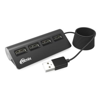комп. хаб Hub Ritmix CR-2400-BLACK (4 in 1,USB2.0) 0.10m Black
