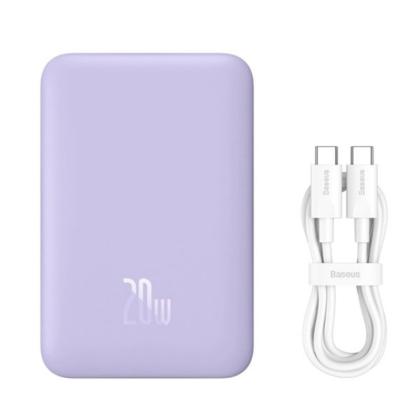 Внешний аккумулятор Baseus, P10059001513-00, Magnetic Mini Air Wireless Fast Charge Power Bank 10000mAh 20W, PPCXM10A, Nebula Purple