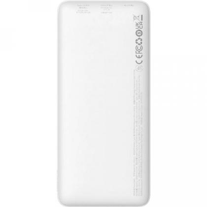 Внешний аккумулятор Baseus Airpow PPQD090002 Fast Charge Power Bank 10000mAh 20W White (With Cable USB to Type-C 30cm White)