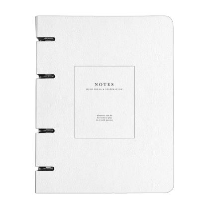 Тетрадь A5 80 л., клет. "Notes" на кольцах, картон, белый