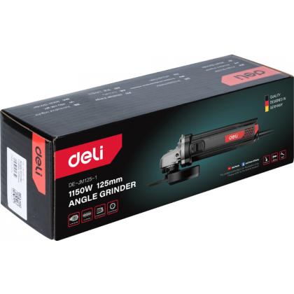 Шлифмашина угловая "Deli JM125-1E" сетевая, 1150 Вт, 125 мм, коробка, черная