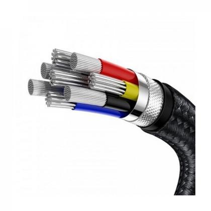 Кабель Baseus CATJK-D01, Cafule Series Metal Data Cable, Type-C to Type-C 100W, 2m, Black